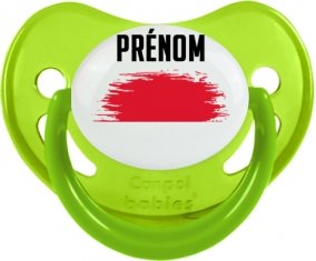 Drapeau effet pinceau Monaco avec prénom Sucette Physiologique Vert phosphorescente