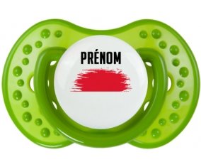 Drapeau effet pinceau Monaco avec prénom : Sucette LOVI Dynamic personnalisée