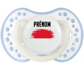 Drapeau effet pinceau Monaco avec prénom Sucette LOVI Dynamic Blanc-cyan classique