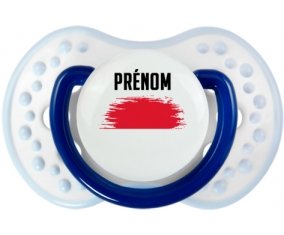 Drapeau effet pinceau Monaco avec prénom Sucette LOVI Dynamic Marine-blanc-bleu classique