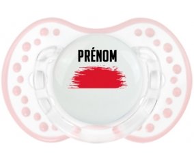 Drapeau effet pinceau Monaco avec prénom Sucette LOVI Dynamic Retro-blanc-rose-tendre classique
