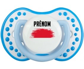 Drapeau effet pinceau Monaco avec prénom Sucette LOVI Dynamic Blanc-bleu phosphorescente