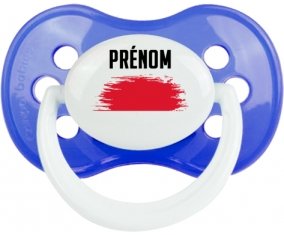 Drapeau effet pinceau Monaco avec prénom Tétine Anatomique Bleu classique