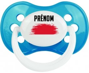 Drapeau effet pinceau Monaco avec prénom Tétine Anatomique Cyan classique