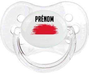 Drapeau effet pinceau Monaco avec prénom Sucette Cerise Transparent classique
