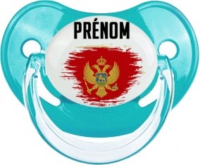 Drapeau effet pinceau Monténégro avec prénom : Sucette Physiologique personnalisée