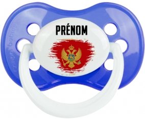 Drapeau effet pinceau Monténégro avec prénom : Sucette Anatomique personnalisée