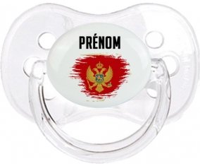 Drapeau effet pinceau Monténégro avec prénom Tétine Cerise Transparent classique