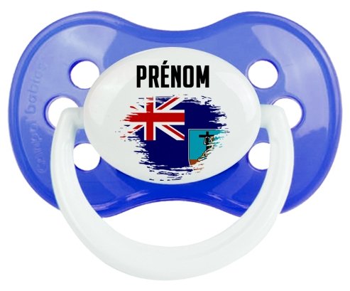 Drapeau effet pinceau Montserrat avec prénom Sucete Anatomique Bleu classique