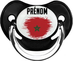 Drapeau effet pinceau Maroc avec prénom Sucete Physiologique Noir classique