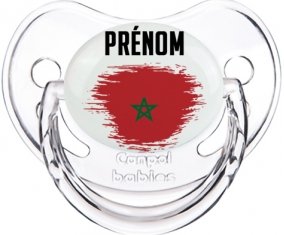 Drapeau effet pinceau Maroc avec prénom Sucete Physiologique Transparent classique