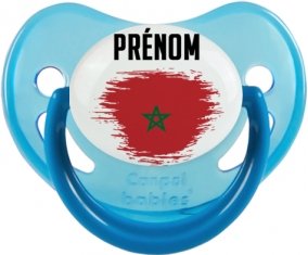 Drapeau effet pinceau Maroc avec prénom Sucete Physiologique Bleue phosphorescente