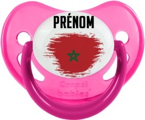 Drapeau effet pinceau Maroc avec prénom Sucete Physiologique Rose phosphorescente