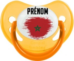 Drapeau effet pinceau Maroc avec prénom Sucete Physiologique Jaune phosphorescente