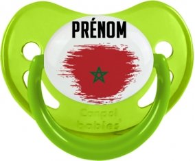 Drapeau effet pinceau Maroc avec prénom Sucete Physiologique Vert phosphorescente