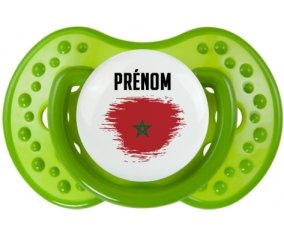 Drapeau effet pinceau Maroc avec prénom Tétine LOVI Dynamic Vert classique