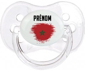 Drapeau effet pinceau Maroc avec prénom Sucette Cerise Transparent classique