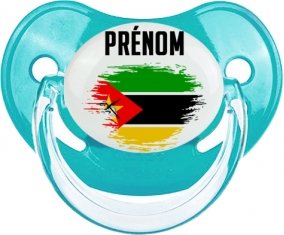 Drapeau effet pinceau Mozambique avec prénom : Sucette Physiologique personnalisée