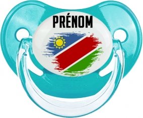 Drapeau effet pinceau Namibie avec prénom Tétine Physiologique Bleue classique