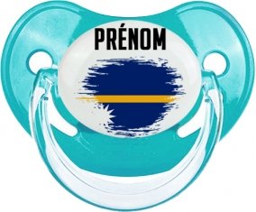 Drapeau effet pinceau Nauru avec prénom : Sucette Physiologique personnalisée