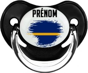 Drapeau effet pinceau Nauru avec prénom Sucete Physiologique Noir classique