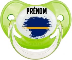 Drapeau effet pinceau Nauru avec prénom Sucete Physiologique Vert classique