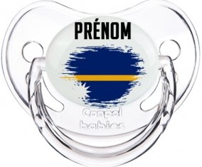 Drapeau effet pinceau Nauru avec prénom Sucete Physiologique Transparent classique