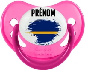 Drapeau effet pinceau Nauru avec prénom Sucete Physiologique Rose phosphorescente