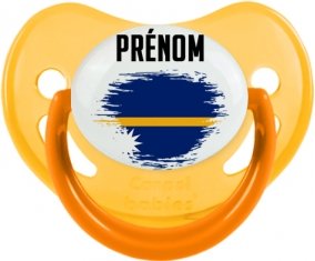 Drapeau effet pinceau Nauru avec prénom Sucete Physiologique Jaune phosphorescente
