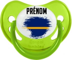 Drapeau effet pinceau Nauru avec prénom Sucete Physiologique Vert phosphorescente