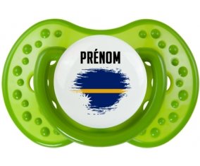 Drapeau effet pinceau Nauru avec prénom Tétine LOVI Dynamic Vert classique
