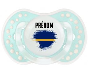 Drapeau effet pinceau Nauru avec prénom Tétine LOVI Dynamic Retro-turquoise-lagon classique