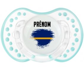 Drapeau effet pinceau Nauru avec prénom Tétine LOVI Dynamic Retro-blanc-lagon classique