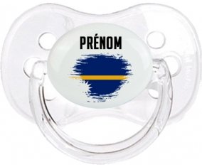 Drapeau effet pinceau Nauru avec prénom Sucette Cerise Transparent classique
