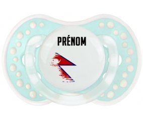 Drapeau effet pinceau Népal avec prénom Sucette LOVI Dynamic Retro-turquoise-lagon classique