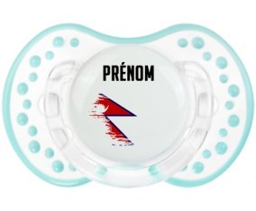 Drapeau effet pinceau Népal avec prénom Sucette LOVI Dynamic Retro-blanc-lagon classique