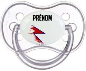Drapeau effet pinceau Népal avec prénom Tétine Anatomique Transparente classique
