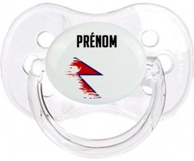 Drapeau effet pinceau Népal avec prénom Sucette Cerise Transparent classique
