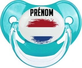 Drapeau effet pinceau Pays-Bas avec prénom : Sucette Physiologique personnalisée