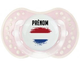 Drapeau effet pinceau Pays-Bas avec prénom Sucette LOVI Dynamic Retro-rose-tendre classique