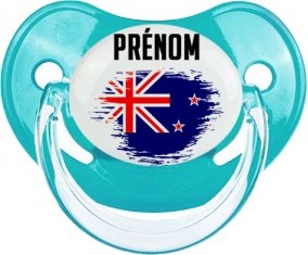 Drapeau effet pinceau Nouvelle-Zélande avec prénom : Sucette Physiologique personnalisée