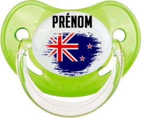 Drapeau effet pinceau Nouvelle-Zélande avec prénom Sucete Physiologique Vert classique