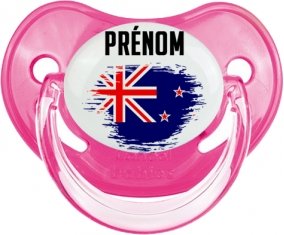 Drapeau effet pinceau Nouvelle-Zélande avec prénom Sucete Physiologique Rose classique