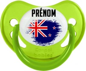 Drapeau effet pinceau Nouvelle-Zélande avec prénom Sucete Physiologique Vert phosphorescente