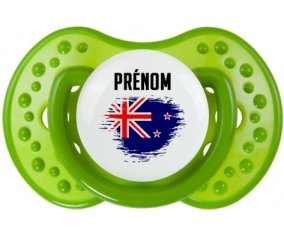 Drapeau effet pinceau Nouvelle-Zélande avec prénom Tétine LOVI Dynamic Vert classique