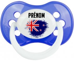 Drapeau effet pinceau Nouvelle-Zélande avec prénom : Sucette Anatomique personnalisée
