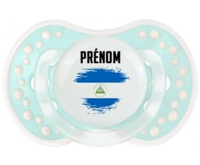 Drapeau effet pinceau Nicaragua avec prénom Sucette LOVI Dynamic Retro-turquoise-lagon classique