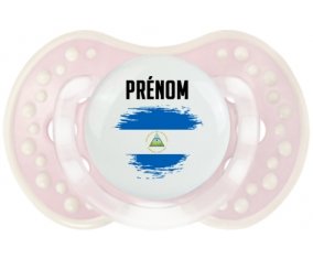 Drapeau effet pinceau Nicaragua avec prénom Sucette LOVI Dynamic Retro-rose-tendre classique