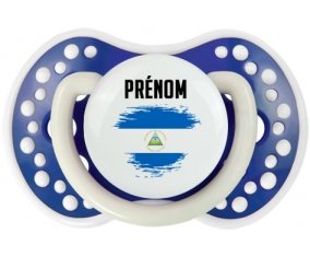 Drapeau effet pinceau Nicaragua avec prénom Sucette LOVI Dynamic Bleu-marine phosphorescente