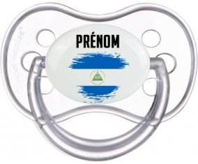 Drapeau effet pinceau Nicaragua avec prénom Tétine Anatomique Transparente classique